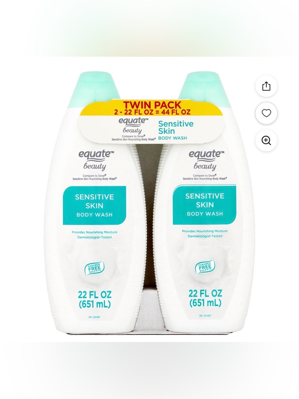 Equate Beauty Sensitive Skin Body Wash Twin Pack